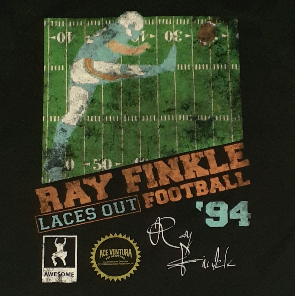 Ace Ventura Pet Detective Miami Dolphins Nintendo Game Logo Movie Shirt Football - Picture 1 of 5
